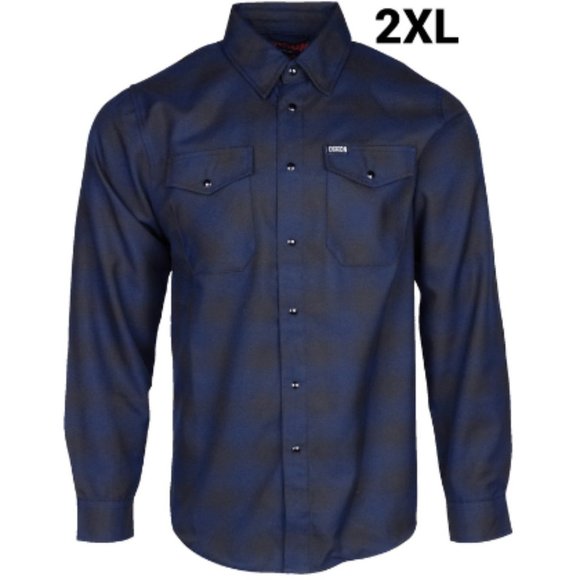 DIXXON Flannel MIDNIGHT 10YR Men's Flannel Shirt 2XL - Picture 1 of 8